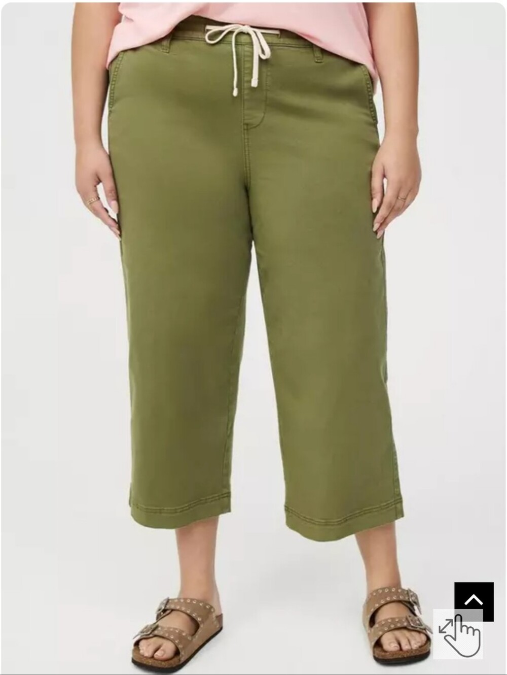 torrid pull on wide leg weekend crop dark forest